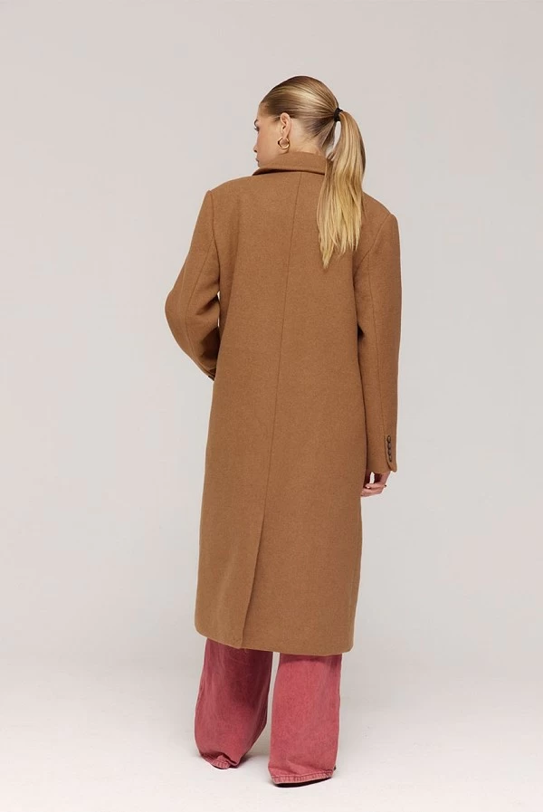 abrigo paño camel harper and yve