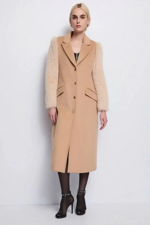 abrigo paño de lana beige denny rose abrigo paño de lana beige denny rose