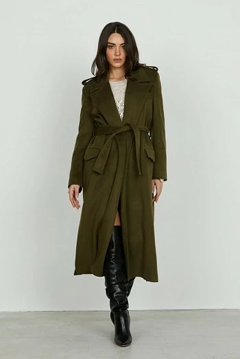 abrigo shispa cinturon verde relish