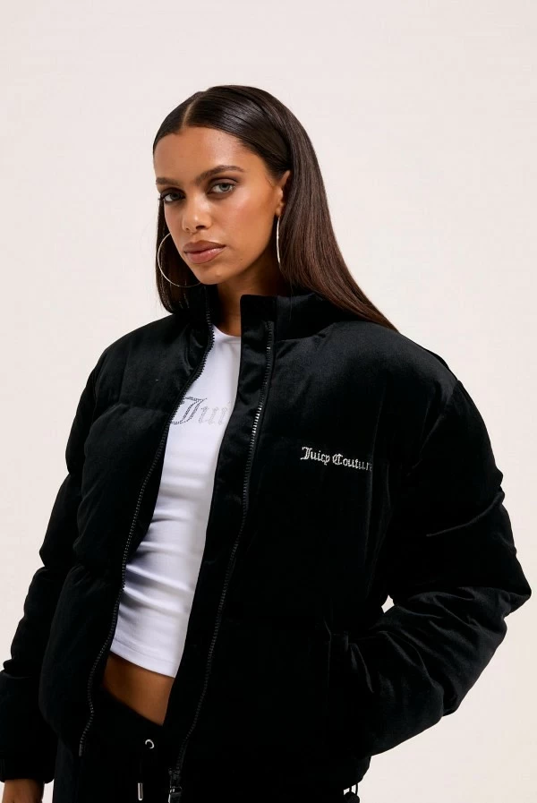 abrigo terciopelo negro juicy couture