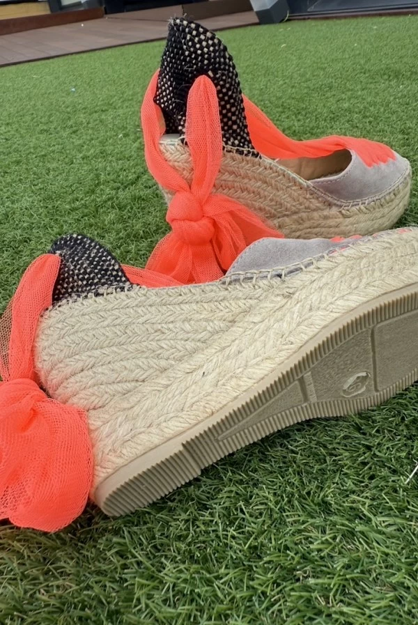 Alpargatas de Cuña Mujer Star Love Gris  coral