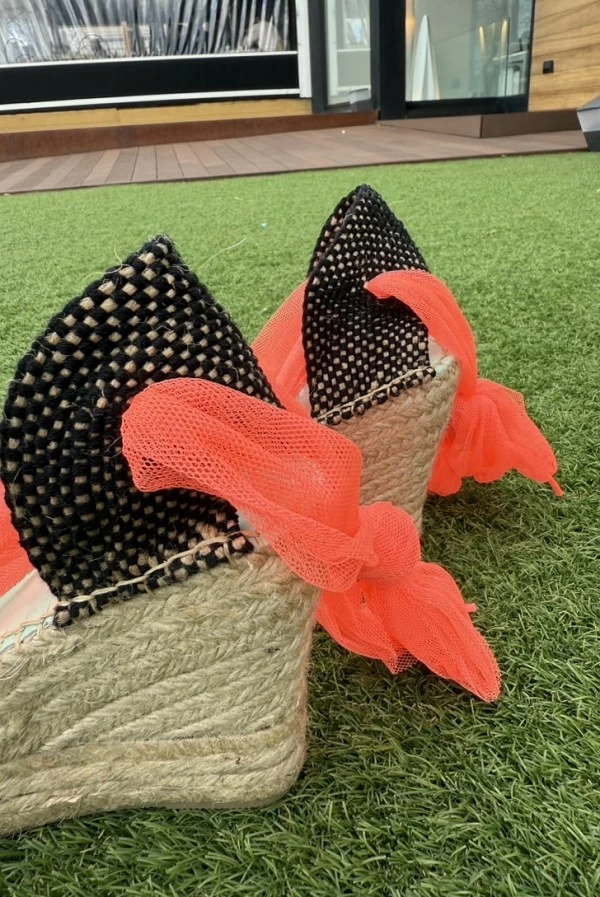 Alpargatas de Cuña Mujer Star Love Gris  coral