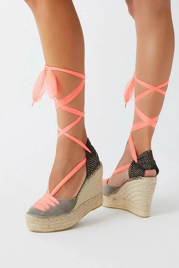 Alpargatas de Cuña Mujer Star Love Gris  coral