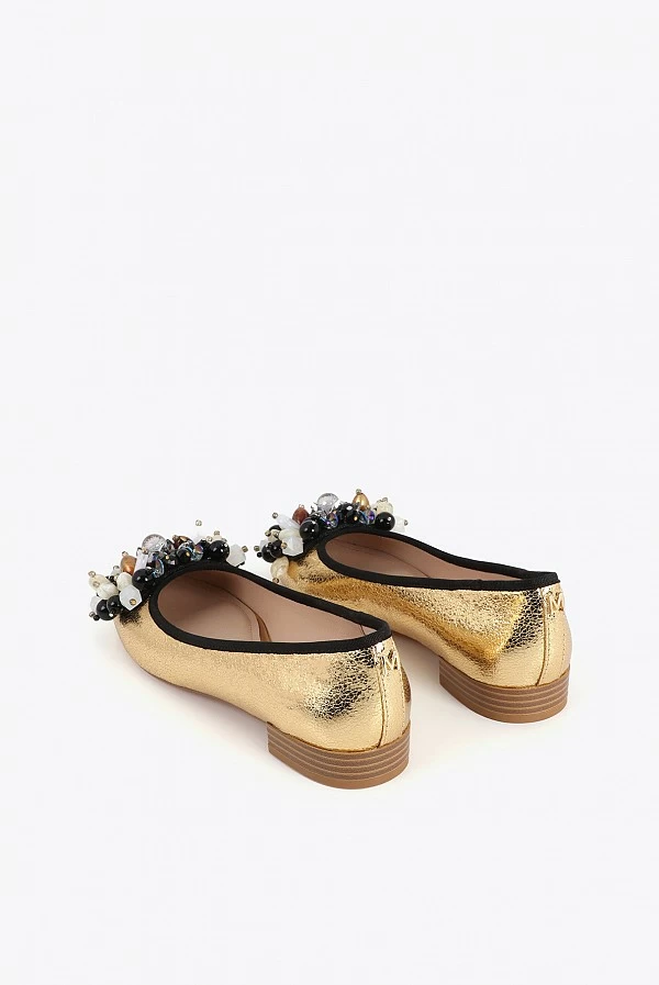 Bailarinas Planas Metalizadas con Aplicaciones