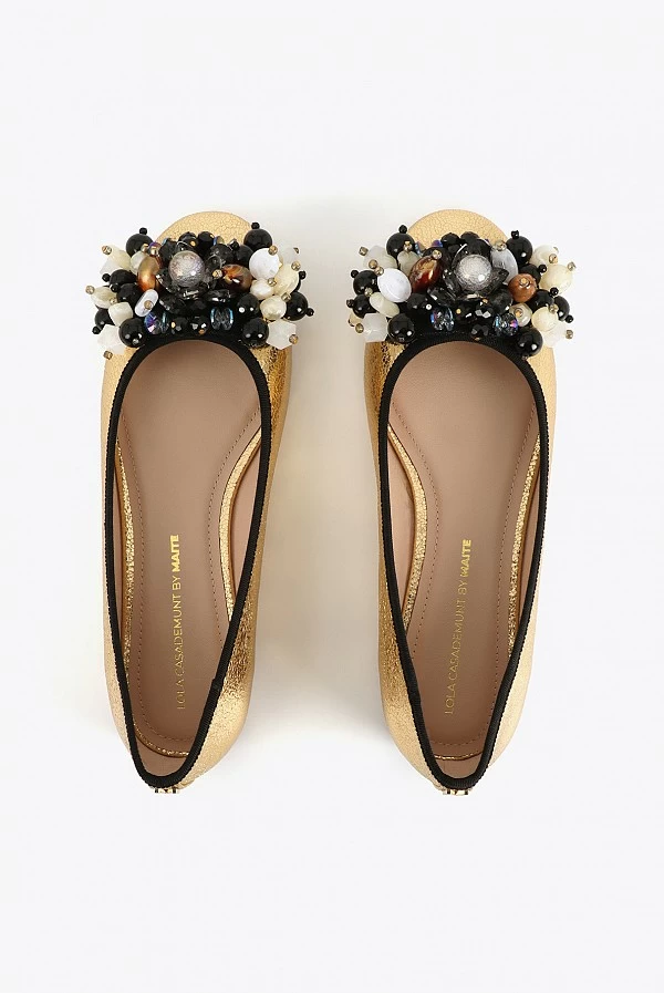 Bailarinas Planas Metalizadas con Aplicaciones