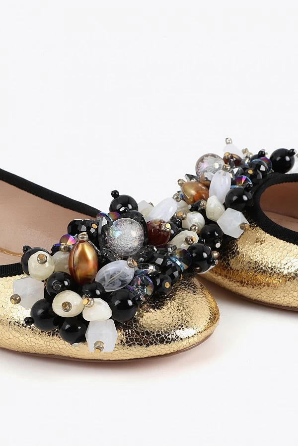 Bailarinas Planas Metalizadas con Aplicaciones