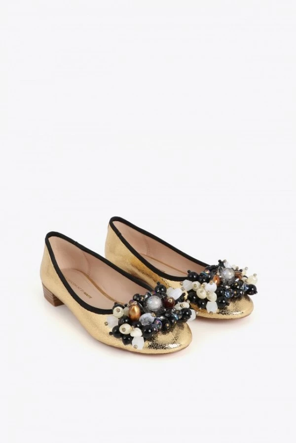 Bailarinas Planas Metalizadas con Aplicaciones