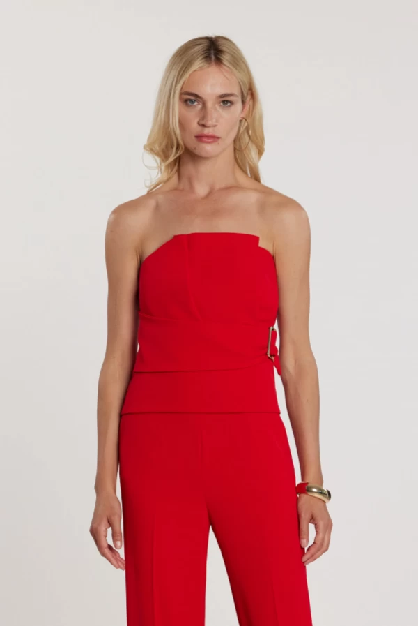 Banda de abanico superior MISTING con pliegues más cremallera más efecto cinturón