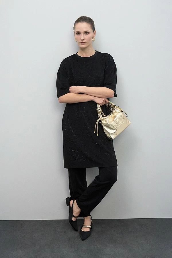 Bandolera Bombonera Dorada con Cadena