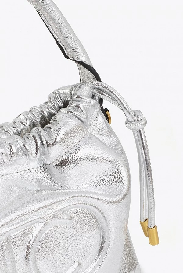 Bandolera Bombonera Plateada con Cadena Dorada