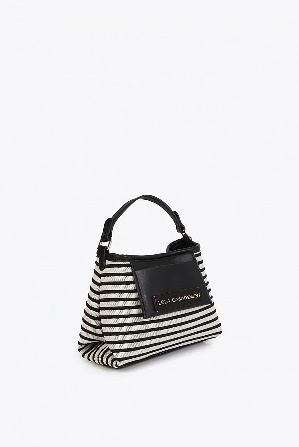 Bandolera Elegante de Rayas con Efecto Piel