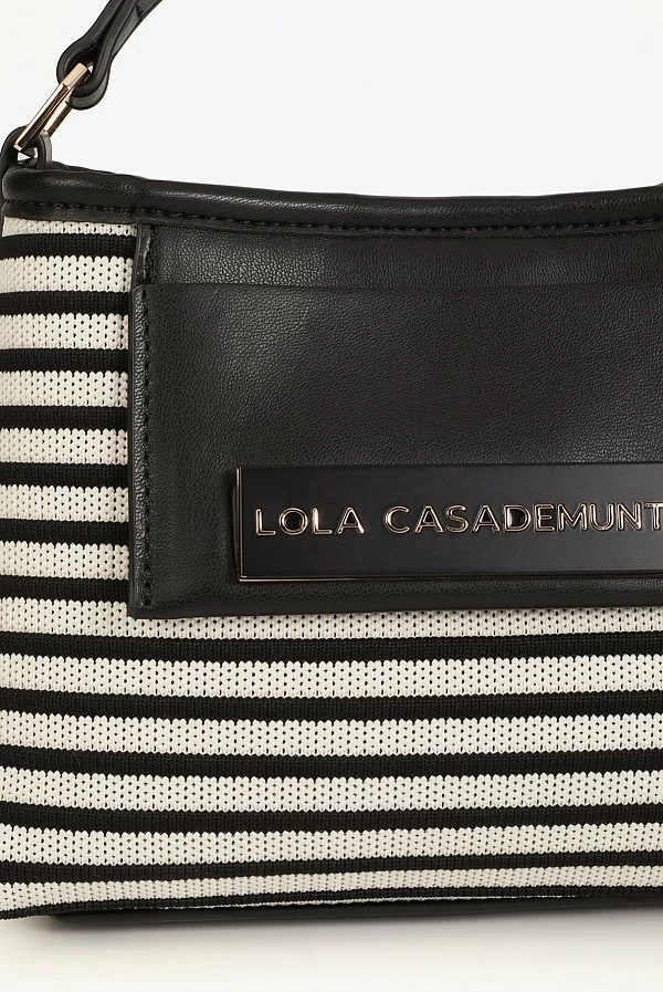 Bandolera Elegante de Rayas con Efecto Piel