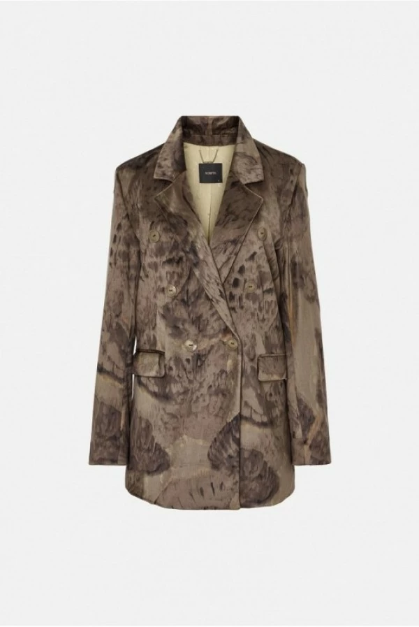 Blazer cruzada Scripta de efecto terciopelo marron Blazer cruzada Scripta de efecto terciopelo marron