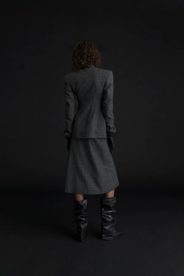 blazer daliah cuadros gris aniye by