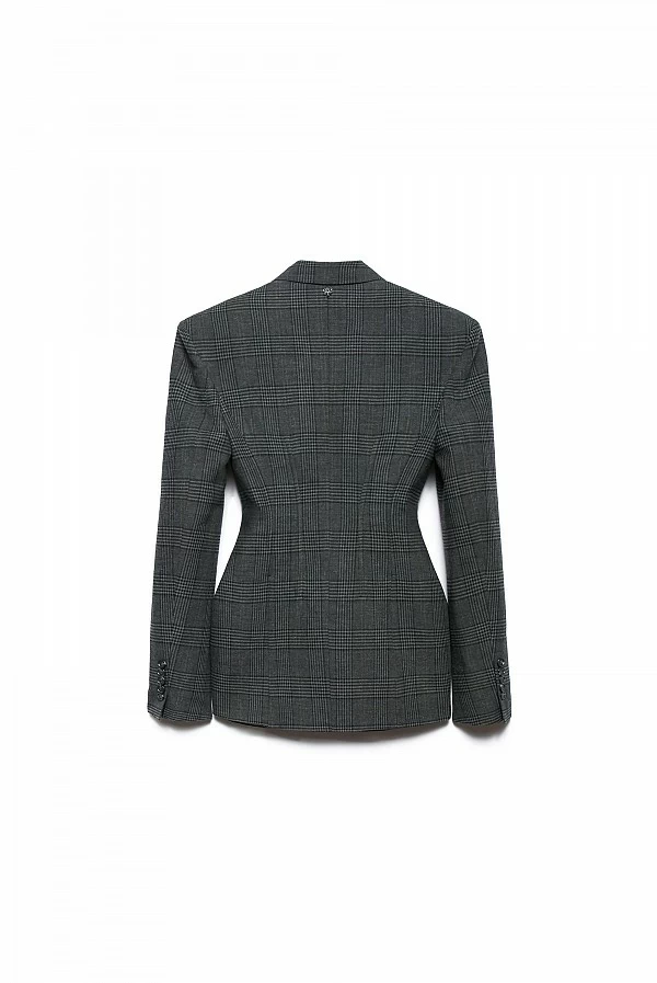 blazer daliah cuadros gris aniye by