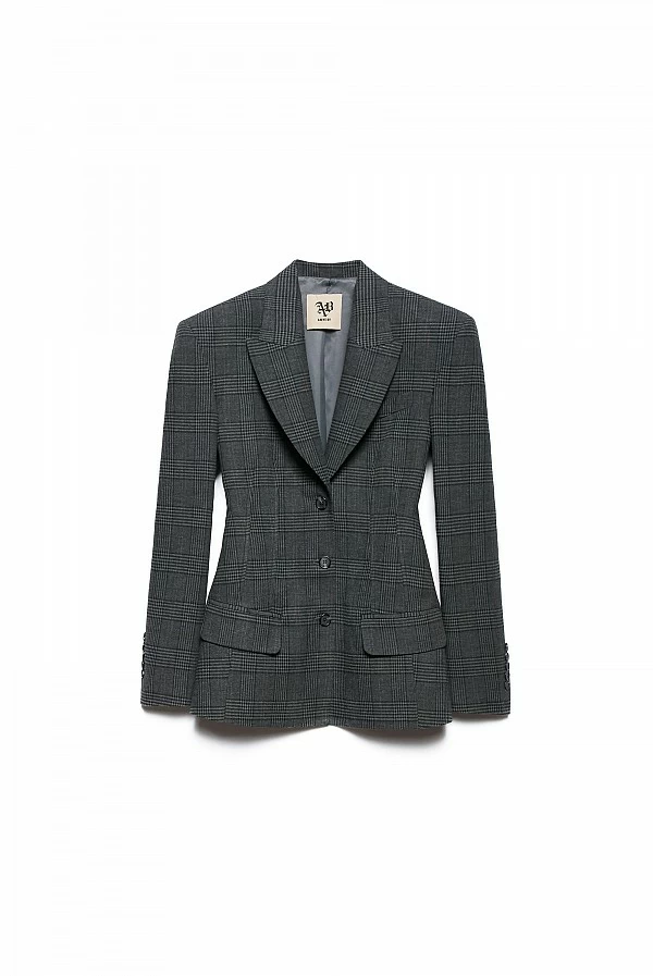 blazer daliah cuadros gris aniye by