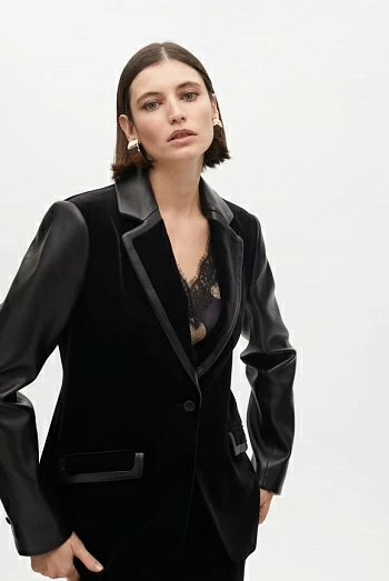 Blazer de Terciopelo y Ecopiel lola casademunt