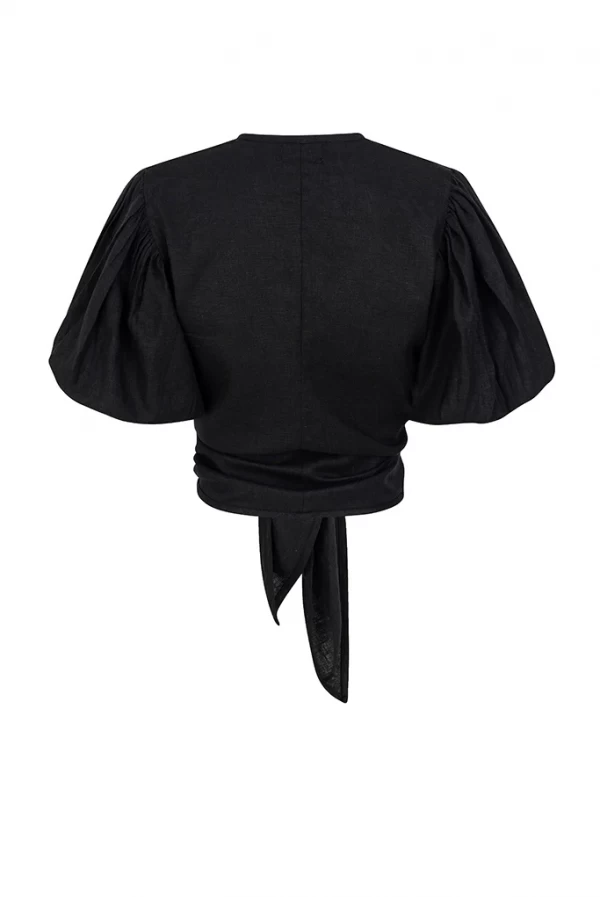 Blusa Diana Negra con Manga Globo SOLE