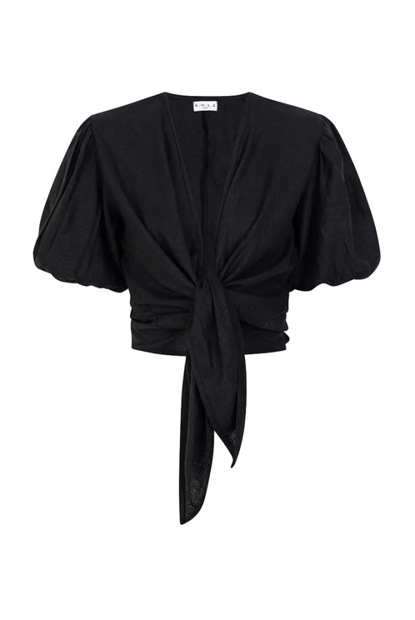 Blusa Diana Negra con Manga Globo SOLE