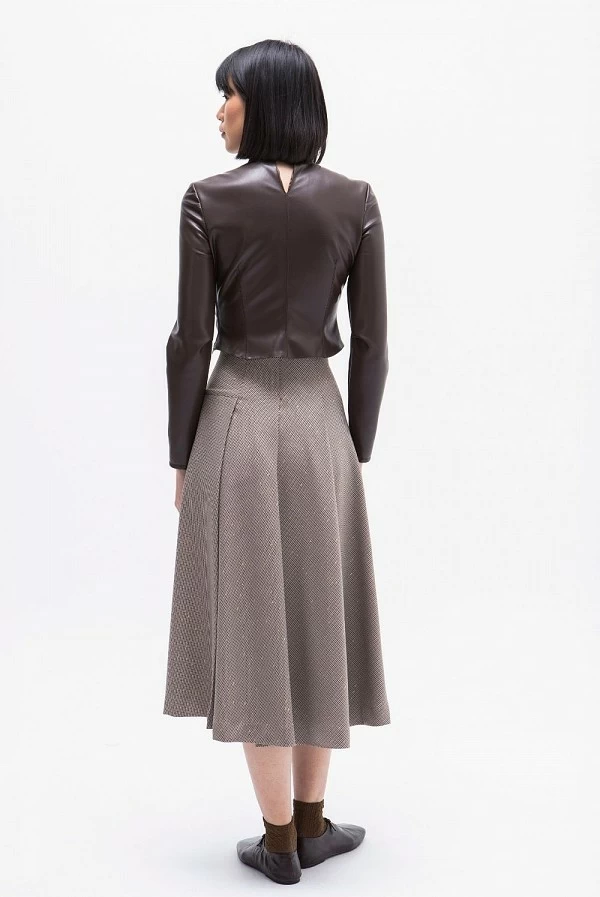 blusa ecopiel pisolo marron masavi