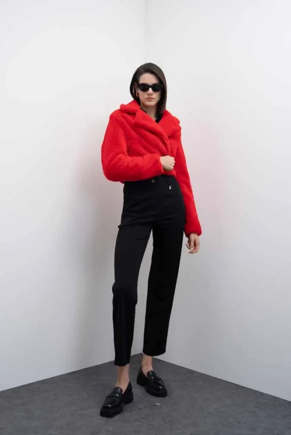 bolero rojo piel sintetica