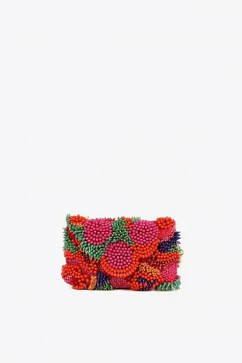 Bolsito tipo sobre con pedrería multicolor y cadena  lola casademunt