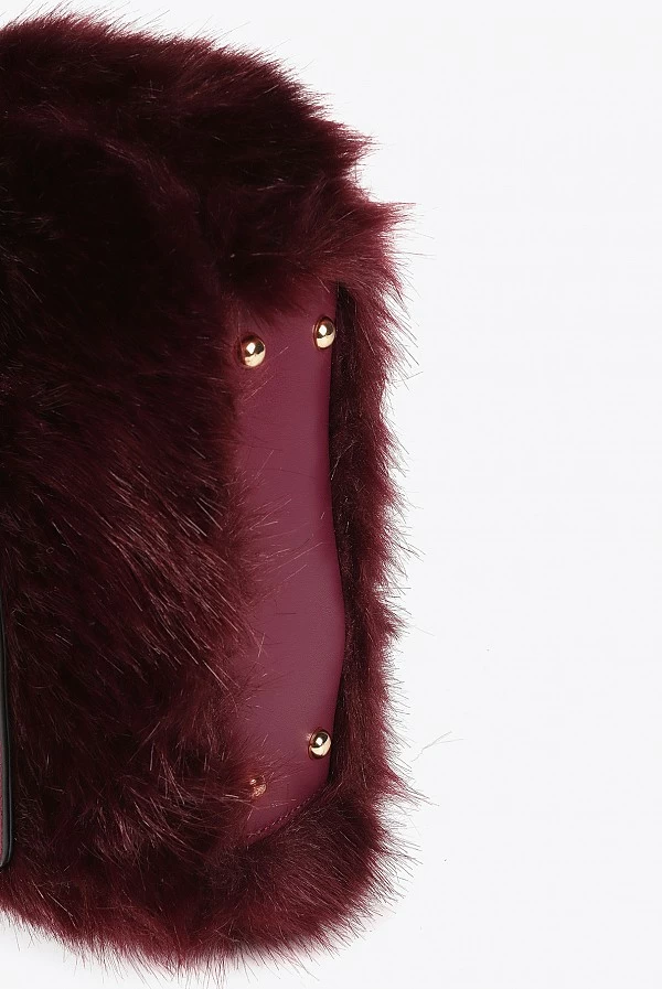 bolso Bandolera pelo con solapa burdeos lola casademunt