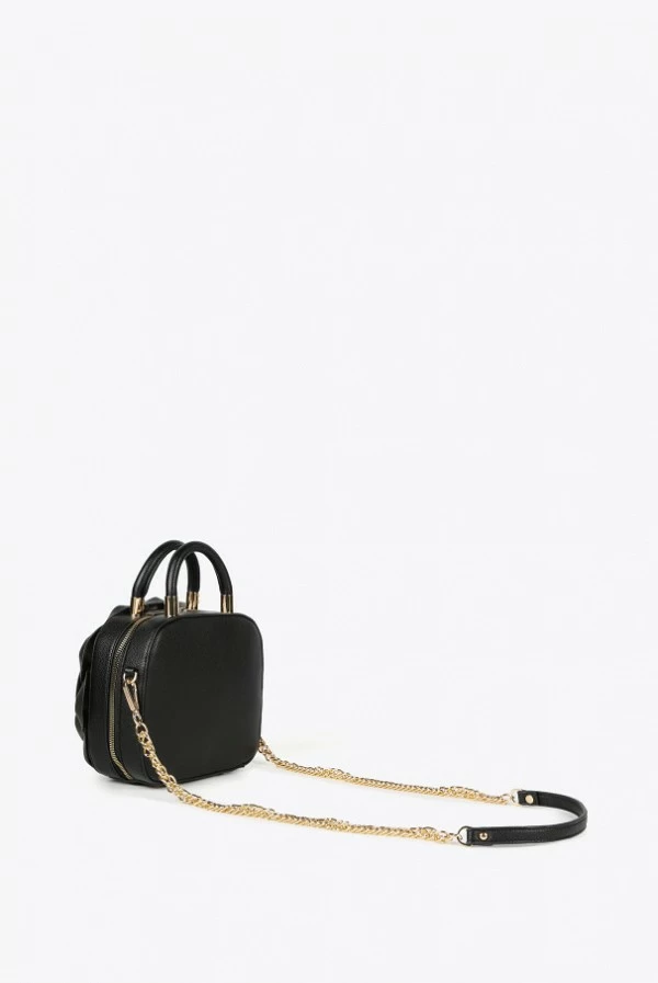 Bolso con flor en efecto piel blanco o negro lola casademunt