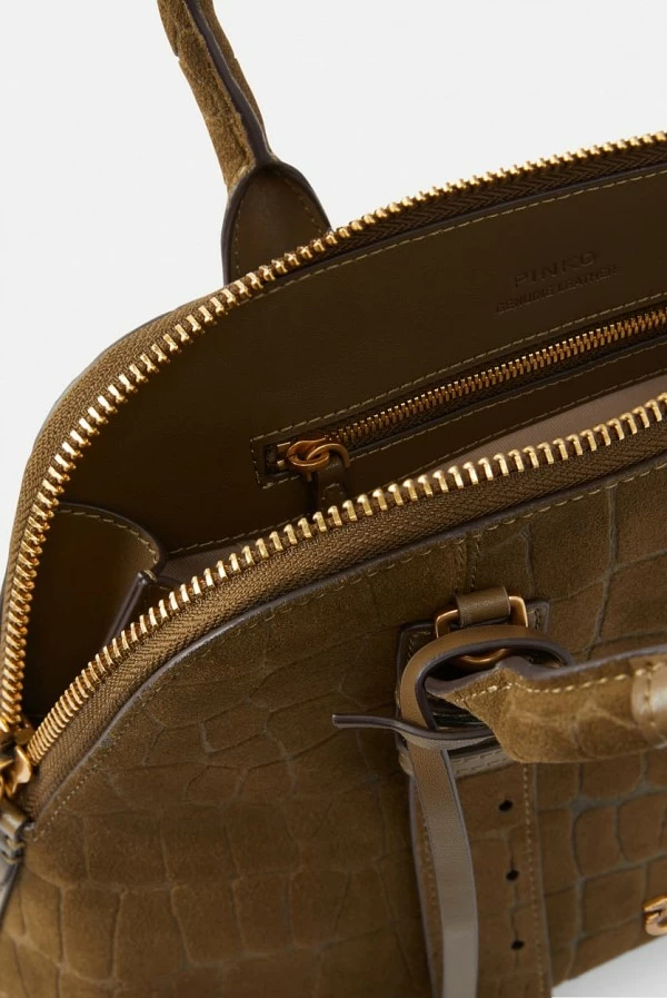 Bolso de mano pequeño Escape Bag en piel nobuck cocodrilo – Pinko