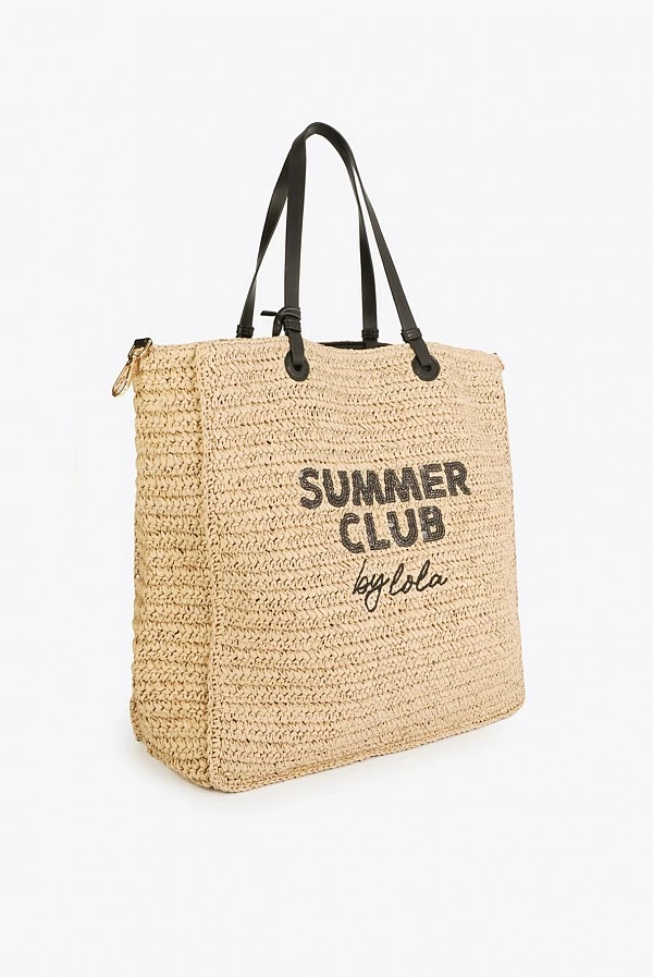 Bolso Desestructurado de Rafia Summer Club Marrón