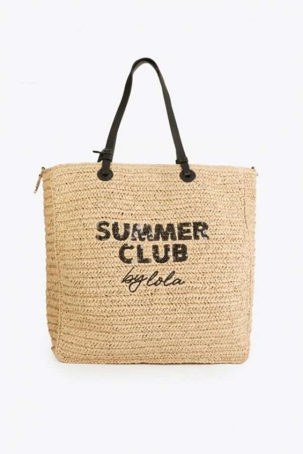 Bolso Desestructurado de Rafia Summer Club Marrón