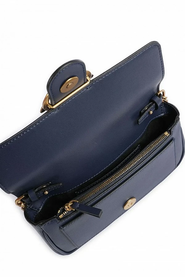 Bolso Love One Pocket C en piel suave azul marino – Pinko