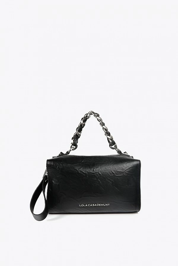 Bolso maletín efecto piel arrugada
