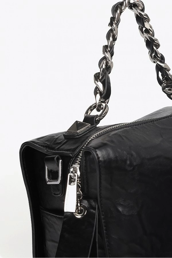 Bolso maletín efecto piel arrugada
