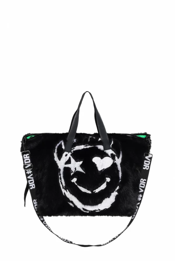 Bolso Negro Rambo3 de Piel Sintética – VDR Via de la Rose