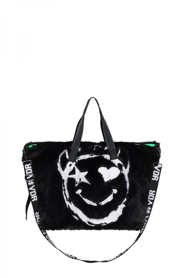 Bolso Negro Rambo3 de Piel Sintética – VDR Via de la Rose