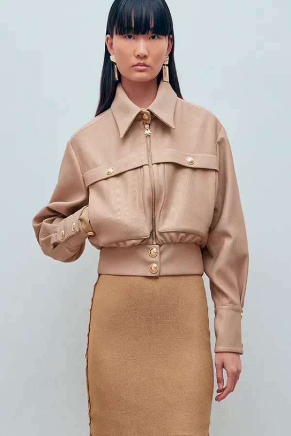 Bomber estilo militar con botones dorados e hilo dorado – Monique Garçonne
