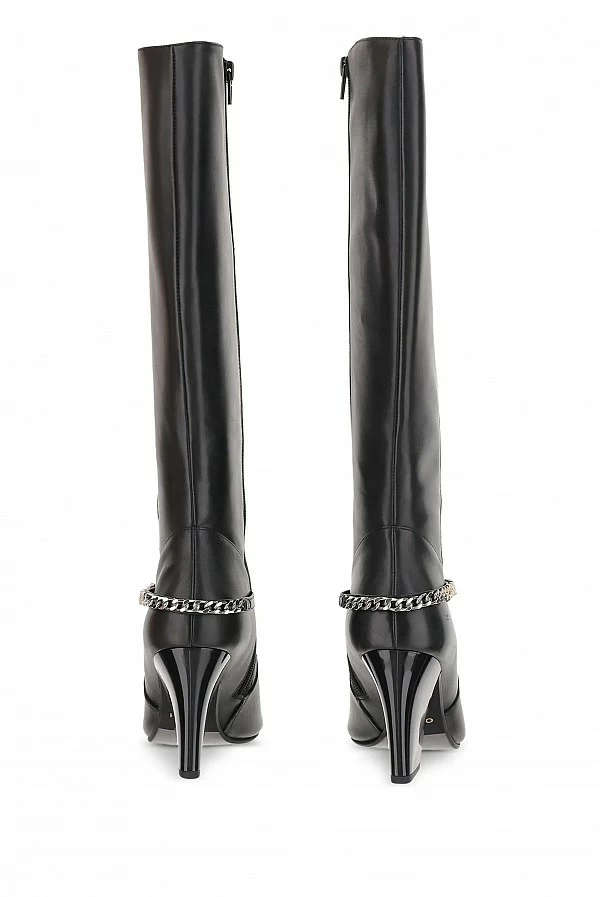 bota alta viola negra pinko