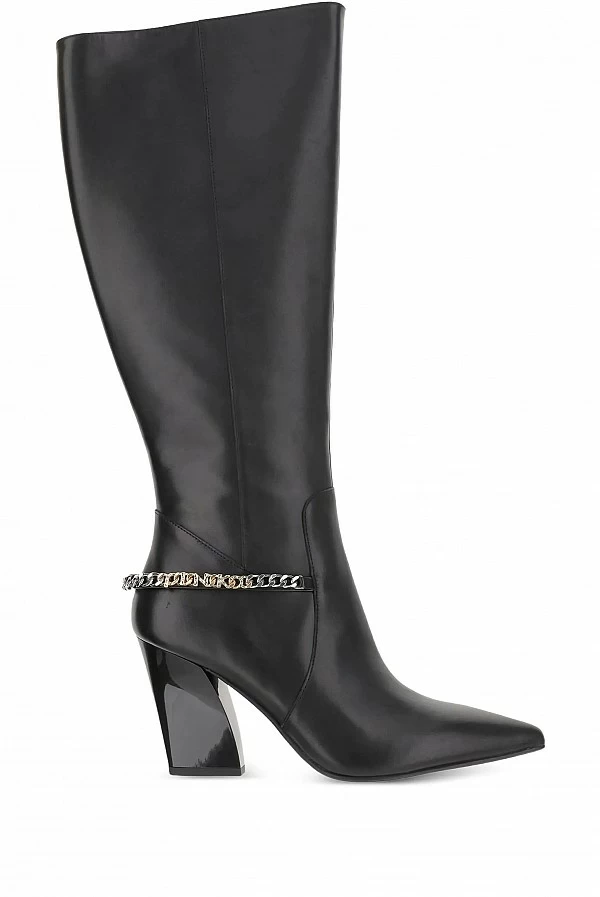 bota alta viola negra pinko