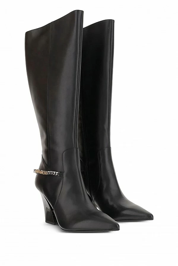 bota alta viola negra pinko