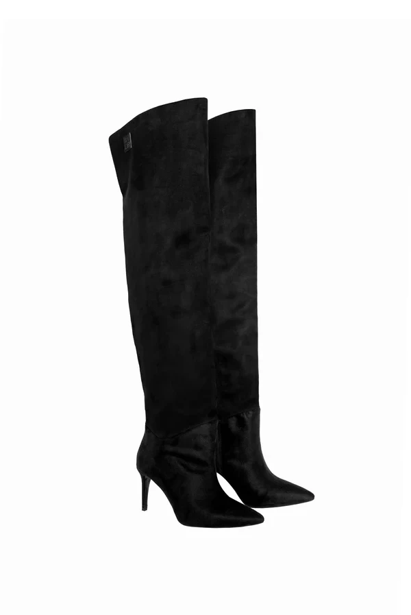 Botas negras de tacón alto hasta la rodilla VDR Oficial