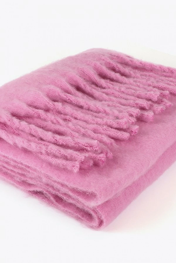 Bufanda lisa con flecos gruesos y logo bordado LOLA Casademunt