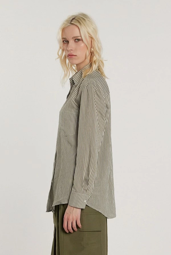 Camisa ARDITI de Rayas con Strass y Detalle Ojo Camisa ARDITI de Rayas con Strass y Detalle Ojo