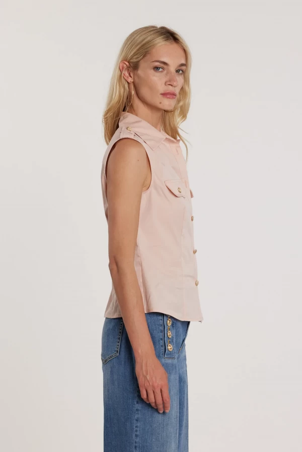 Camisa GORA sin mangas con botones Camisa GORA sin mangas con botones