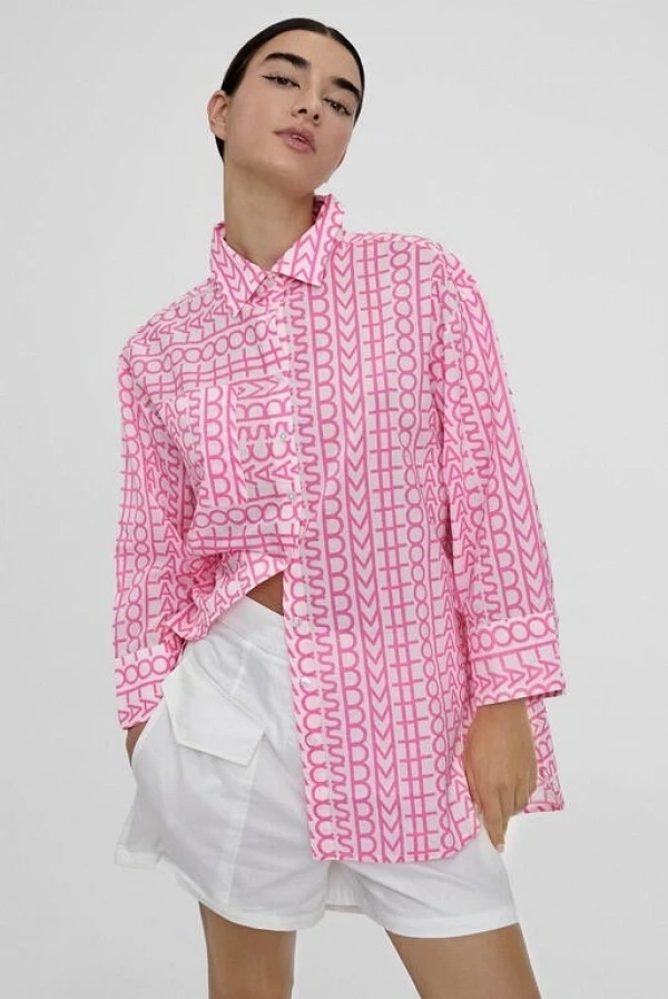Camisa Lola Casademunt blanca y rosa