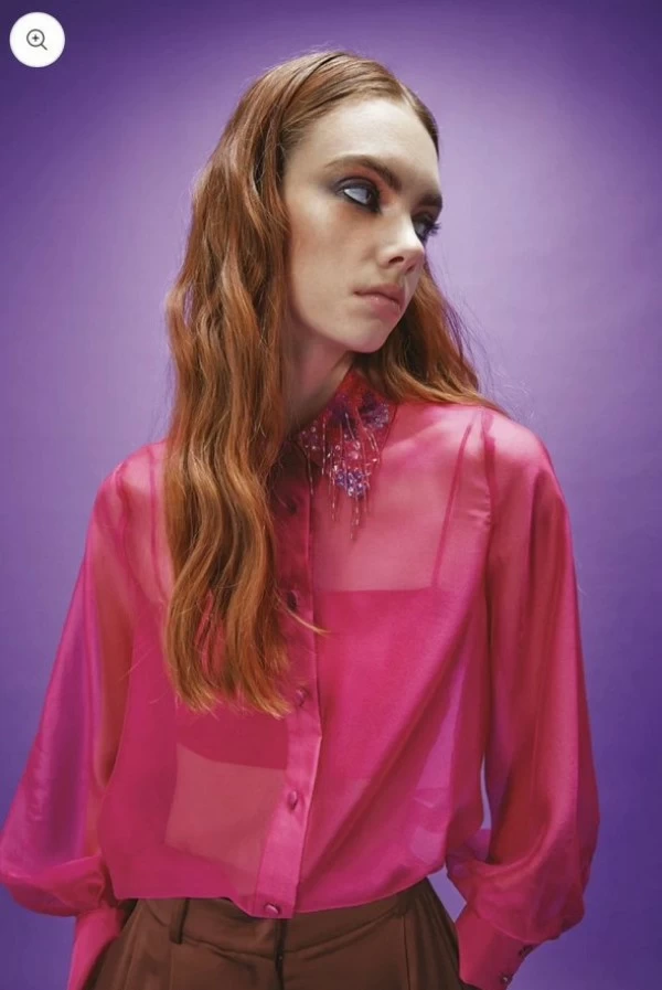 Camisa organza rosa joya Nenette