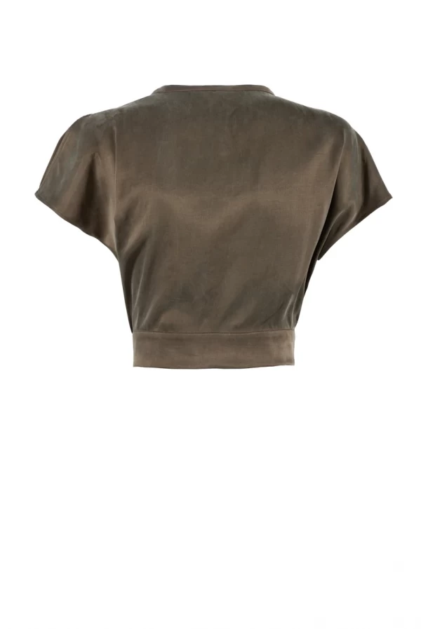 Camisa verde militar Nenette efecto seda