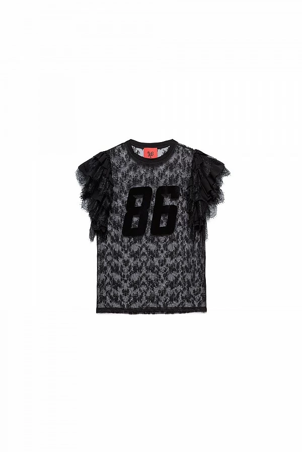 camiseta aniye by encaje y volantes
