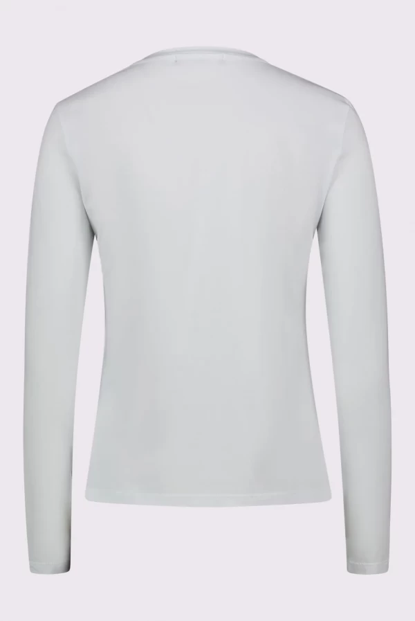 Camiseta blanca manga larga Denny Rose con estampado animal print y corazón