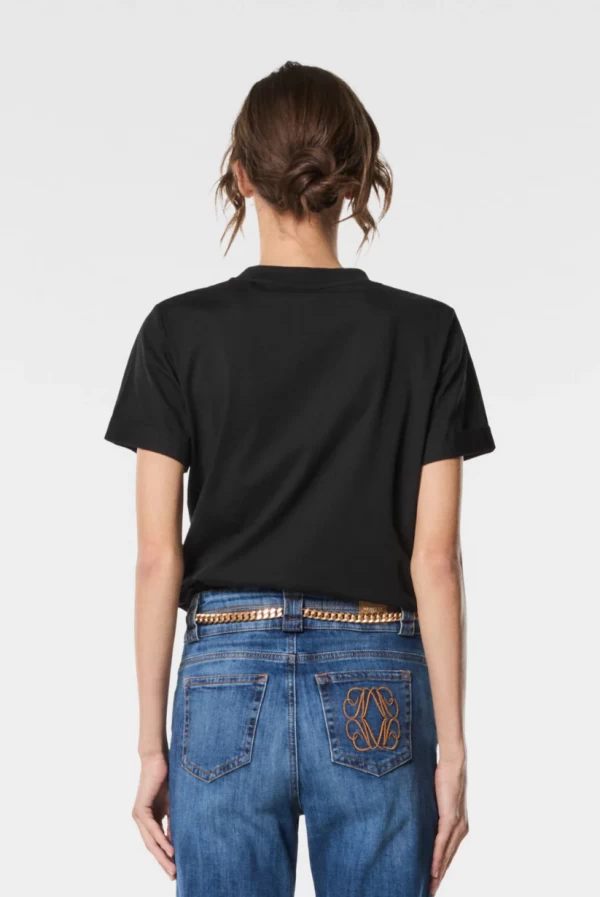 Camiseta de algodón con strass 